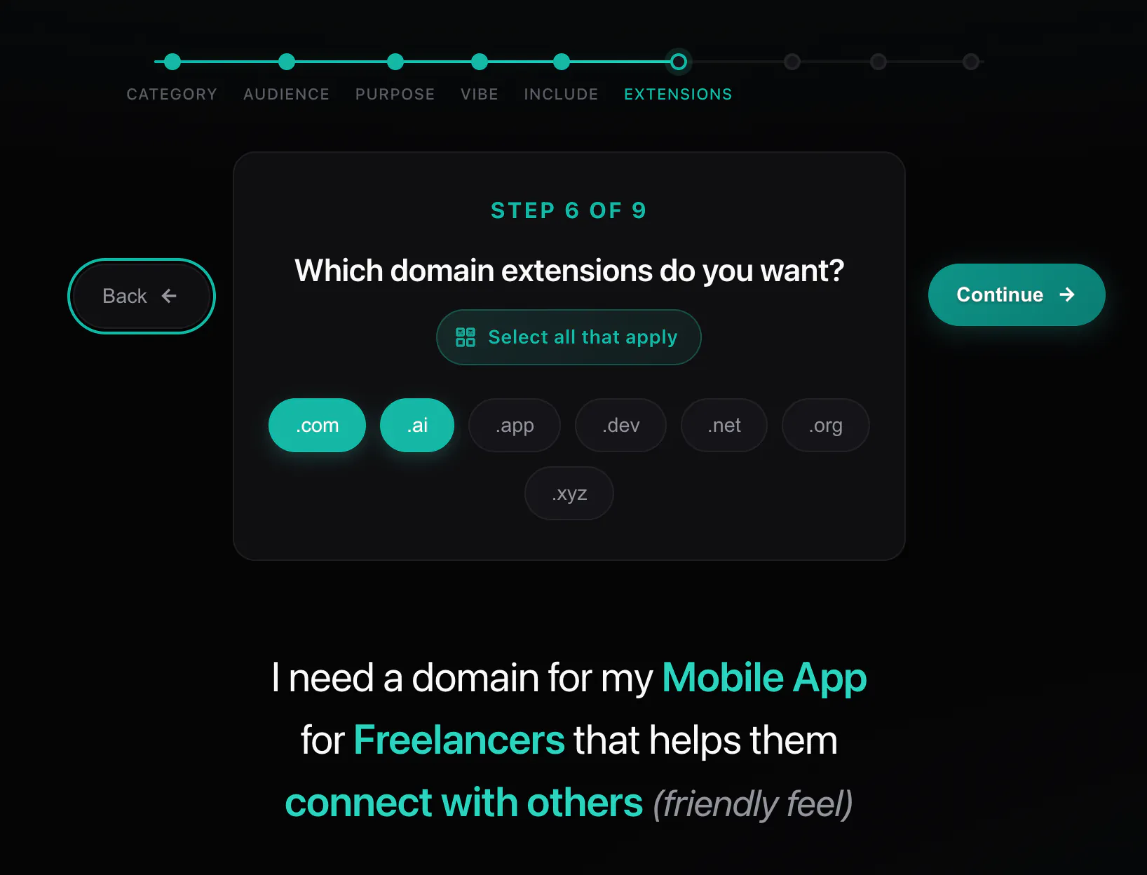 DecideDomain — AI-powered domain name discovery